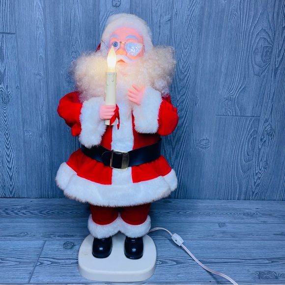 Vintage 24 inch animated Santa decoration with candle Christmas decoration - Picture 3 of 10